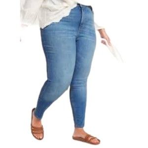 Old Navy Jeans High-Waisted Rockstar Super-Skinny Blue Plus Size 24